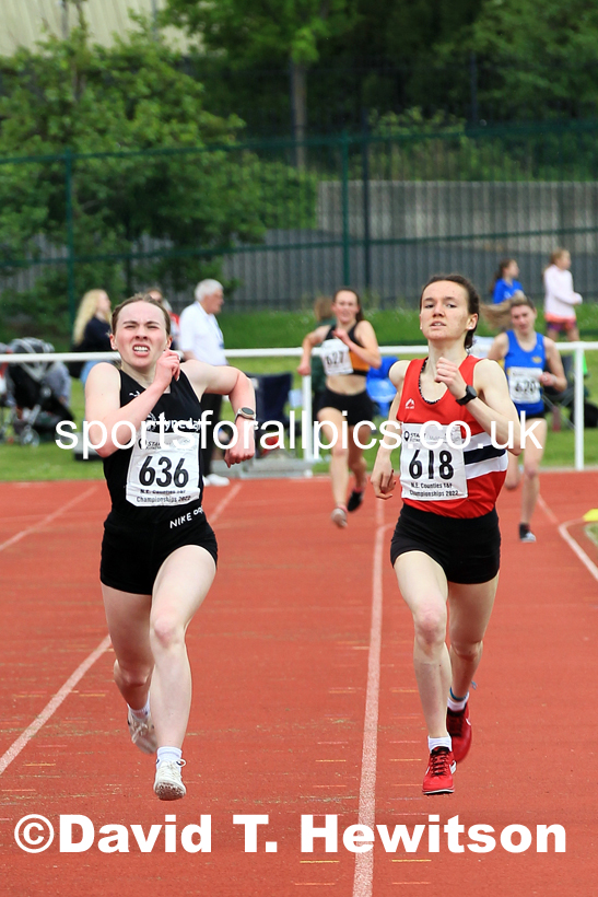Women and Girls 1500 metres, 2022 North Eastern Track and Field Champs., Middlesbrough. David T. Hewitson/Sports for All Pics